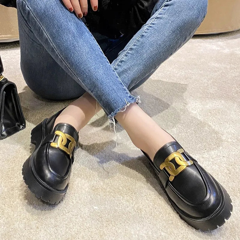 DIMANYU Women's Wedge Loafers – Leather Slip-On Pumps