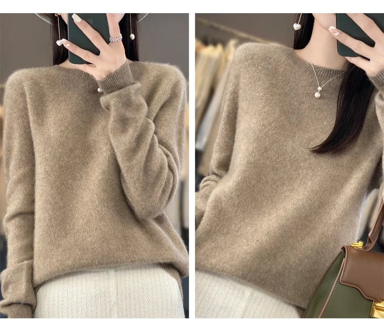 Women's Merino Wool Crew Neck Sweater