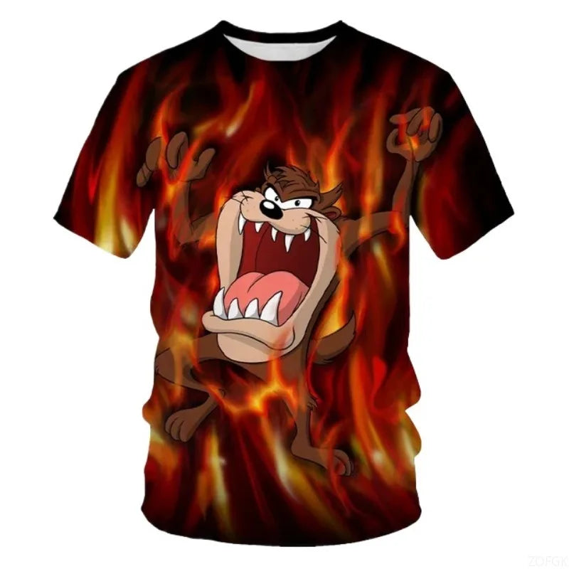 3D Anime Animal Print T-Shirt