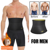 Waist Trainer Trimmer Sweat Belt Band for Men Lower Belly Fat Sauna Abs Shapers Slimming Workout Shapewear Girdle