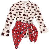 NIBBER Silk Scarf Patchwork Bodycon Dress – Women