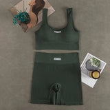 Women’s Deep-V Seamless Yoga Set | USA-Made Premium Workout Suit
