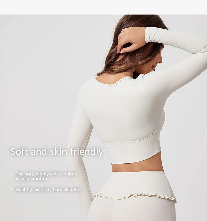 Premium Women’s 2-Piece Yoga & Gym Set – Long Sleeve Quick-Dry Sportswear