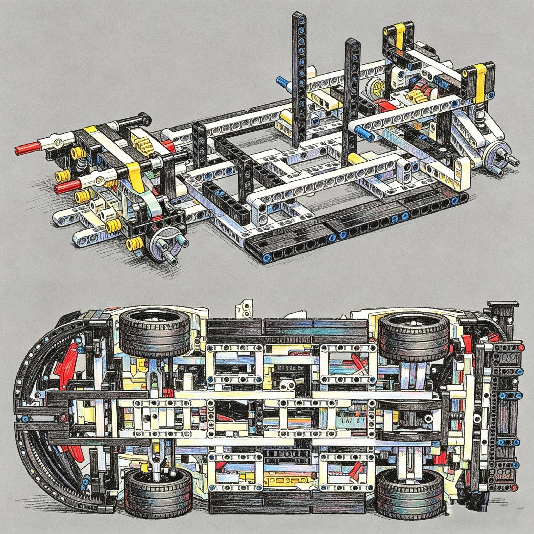 NEW Technical 1:8 Scale 1580PCS+ 42096 Performance Racing Car Kits Mechanical Group Building Blocks Car MOC Model Collection Toy