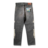 High Quality Japan KAPITAL Hirata Kazuhiro Bone Skeleton Embroidered Pattern Casual Jeans for Men