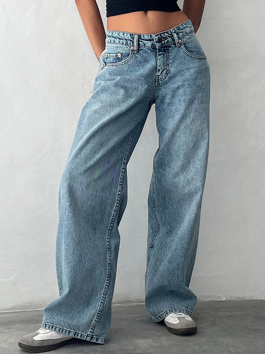 Y2K Baggy Straight-Leg Jeans