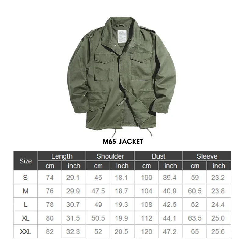 Maden Retro M65 Field Jacket – Men's Green Cotton Windbreaker