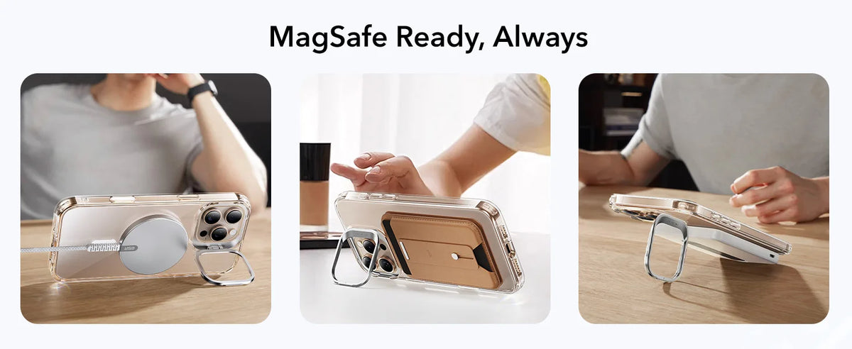 ESR Magnetic iPhone Case with Adjustable Stash Stand