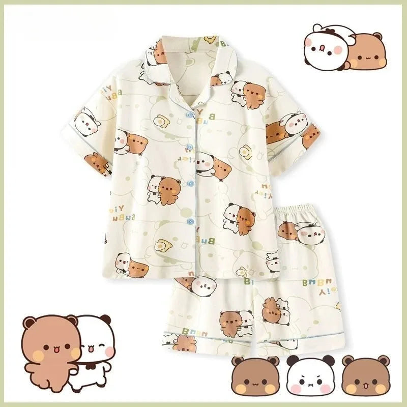 Bubu Dudu Unisex Flannel Pajama Set – Soft Cotton Sleepwear & Loungewear