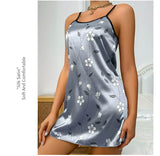 Elegant Floral Satin Nightdress