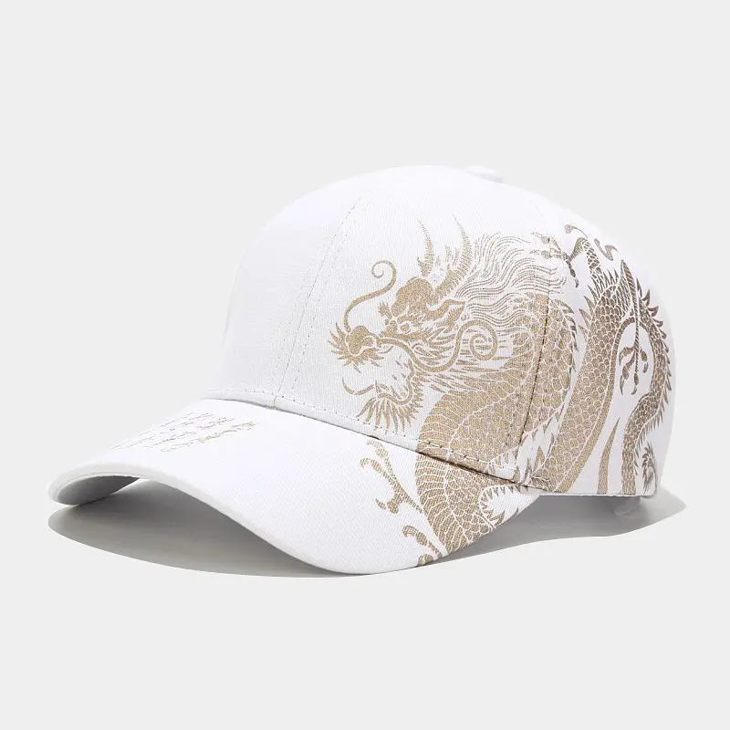 Unisex Cotton Dragon Print Baseball Cap