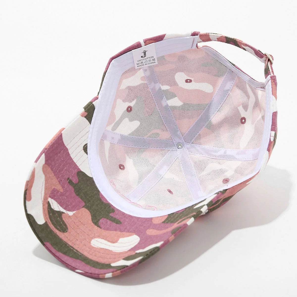 Retro Camo Cotton Baseball Cap with 3D Embroidery