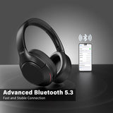 FIFINE Bluetooth wireless headset,Noise Canceling Headphones with Transparency Mode,Deep Bass,Clear Calls,80H Playtime -X3