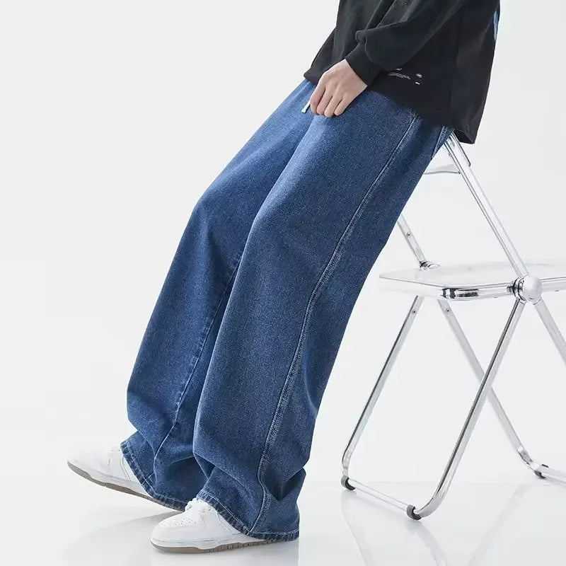 Men's Wide Leg Drawstring Jeans
