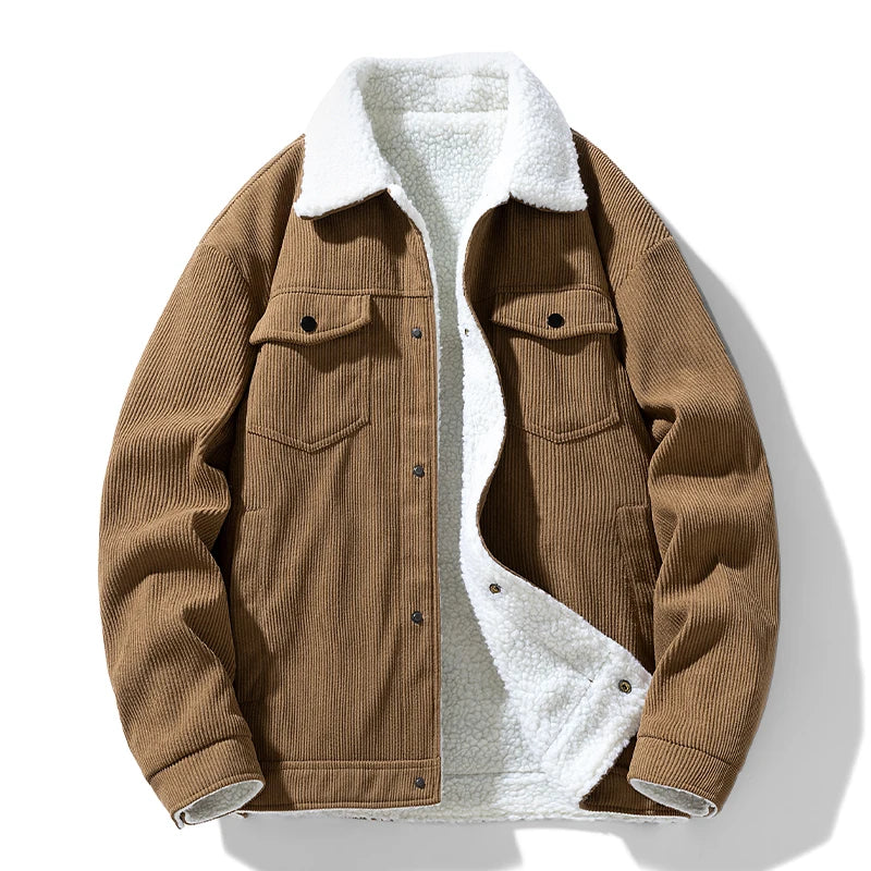 Men's Corduroy Fleece Jacket – Warm Winter Coat