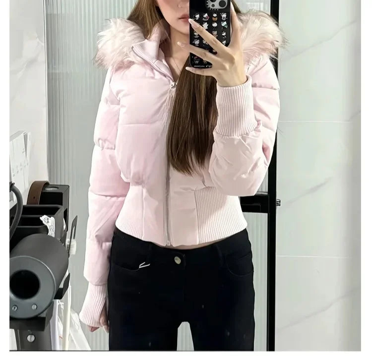 Women's Cropped Hooded Down Jacket