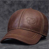 Men's Genuine Leather Baseball Cap | Eagle Print