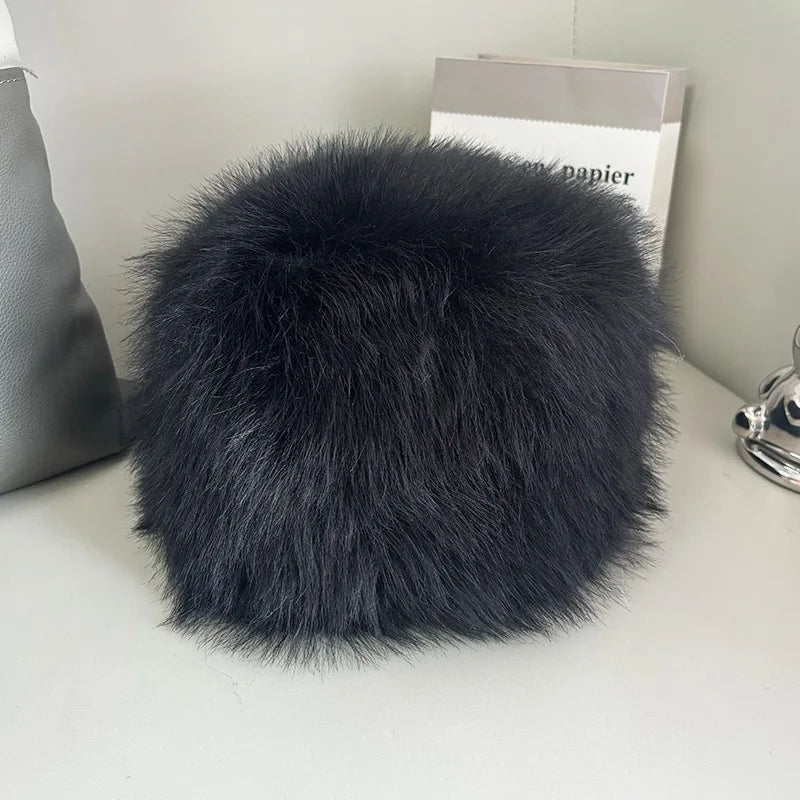 Soft Faux Fur Bucket Hat Warm Thickened Russian cap warm hat for women Personality mongolian hat Fishermen Hat шапка женс