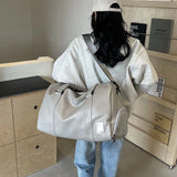 Fashion Leather Duffle Bag With Shoes Packet For Men and Women Luggage Travel Bag Sport Gym Fitness HandBag Mens Shoulder Bag