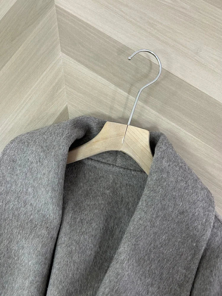Fox Fur Trim Wool Overcoat