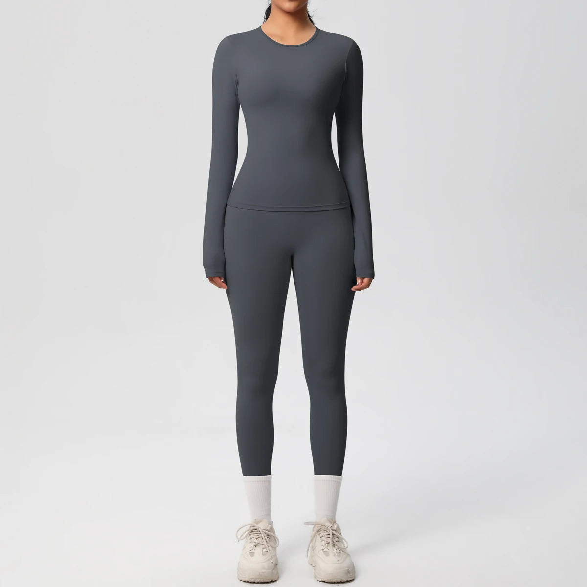 2 PCS Sportswear Yoga Set Gym Clothes Yoga Suits For Women Fitness Set Tracksuits Sports Long Sleeve Crop Top Gym Leggings