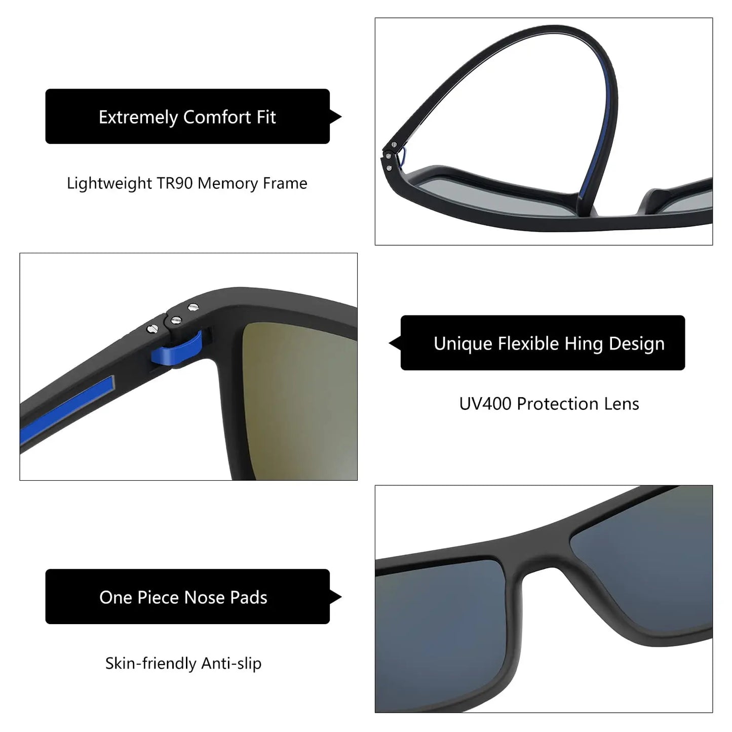 Zenottic Men's Polarized Sunglasses – UV400 TR90 Frame