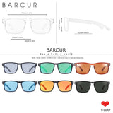 BARCUR Original Design Natural Wood Sunglasses Polarized Business Sun Glasses for Men Eyewear Square Luxury Brand Eyewear