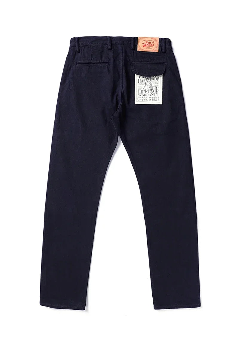 Red Tornado Officer Trousers – 14oz Indigo Selvedge Denim