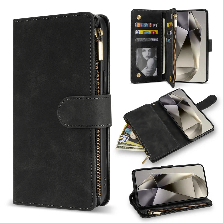 Samsung Galaxy Wallet Case with Strap & Stand
