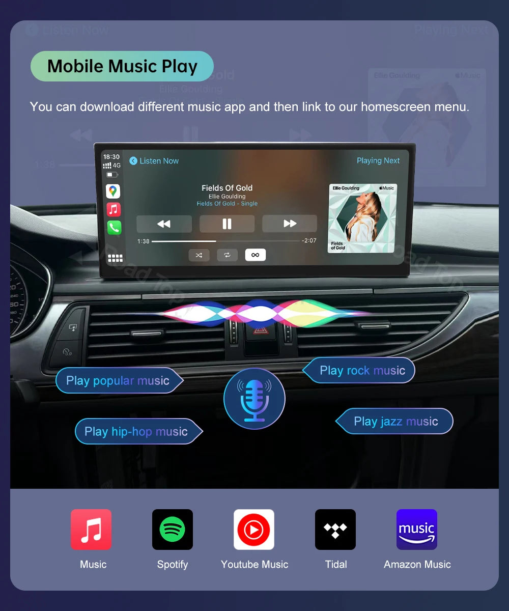 Road Top 12.3" CarPlay Screen for Audi A6 C6 A7 C7