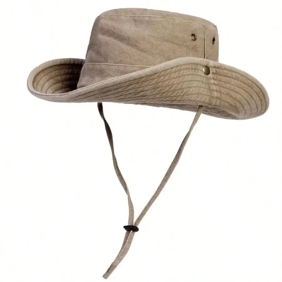 Wide-Brim Cotton Bucket Hat – Sun Protection & Style