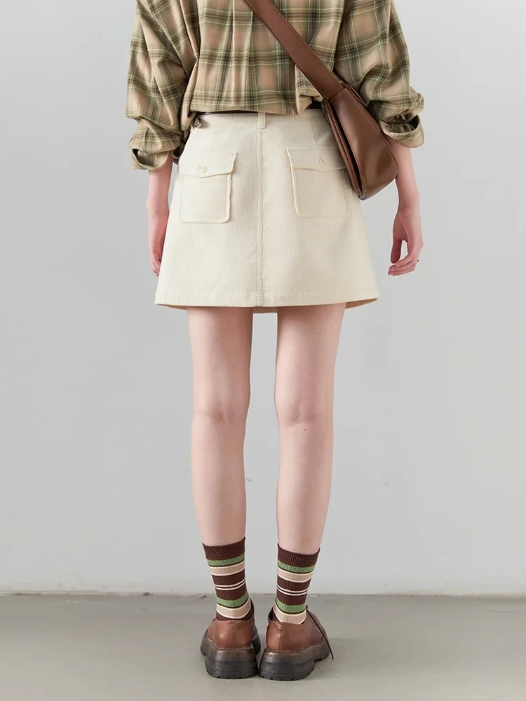 Chic Ven Women's Corduroy A-Line Mini Skirt