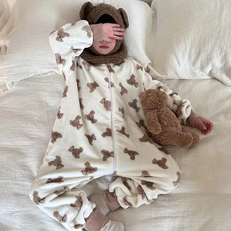 Cozy Cartoon Flannel Kids' Pajamas