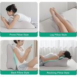 Adjustable Headrest Reading Pillow for Bed Adults - Memory Foam Back Support Wedge for Acid Reflux, Snoring & Legs