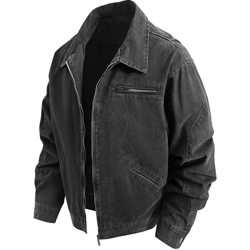 Oversize Loose Men's Denim Jacket Autumn 100% Cotton High Quality Casual Coats Fashion Hip-Hop Rock Streetwear Comfort Outerwear