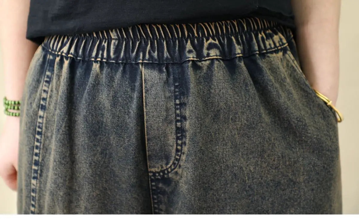 Women's Retro Embroidered High-Waist Jeans