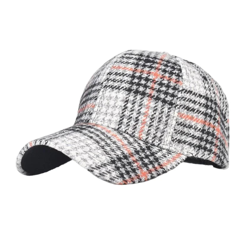 Unisex Checkered Baseball Cap with Adjustable Strap