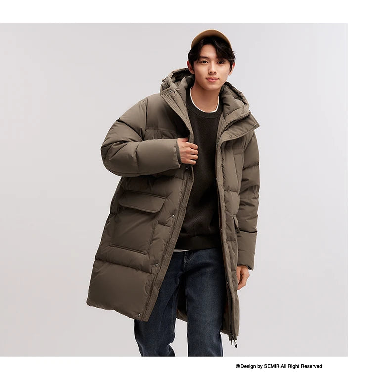 Semir Men's Premium Long Down Jacket | Waterproof