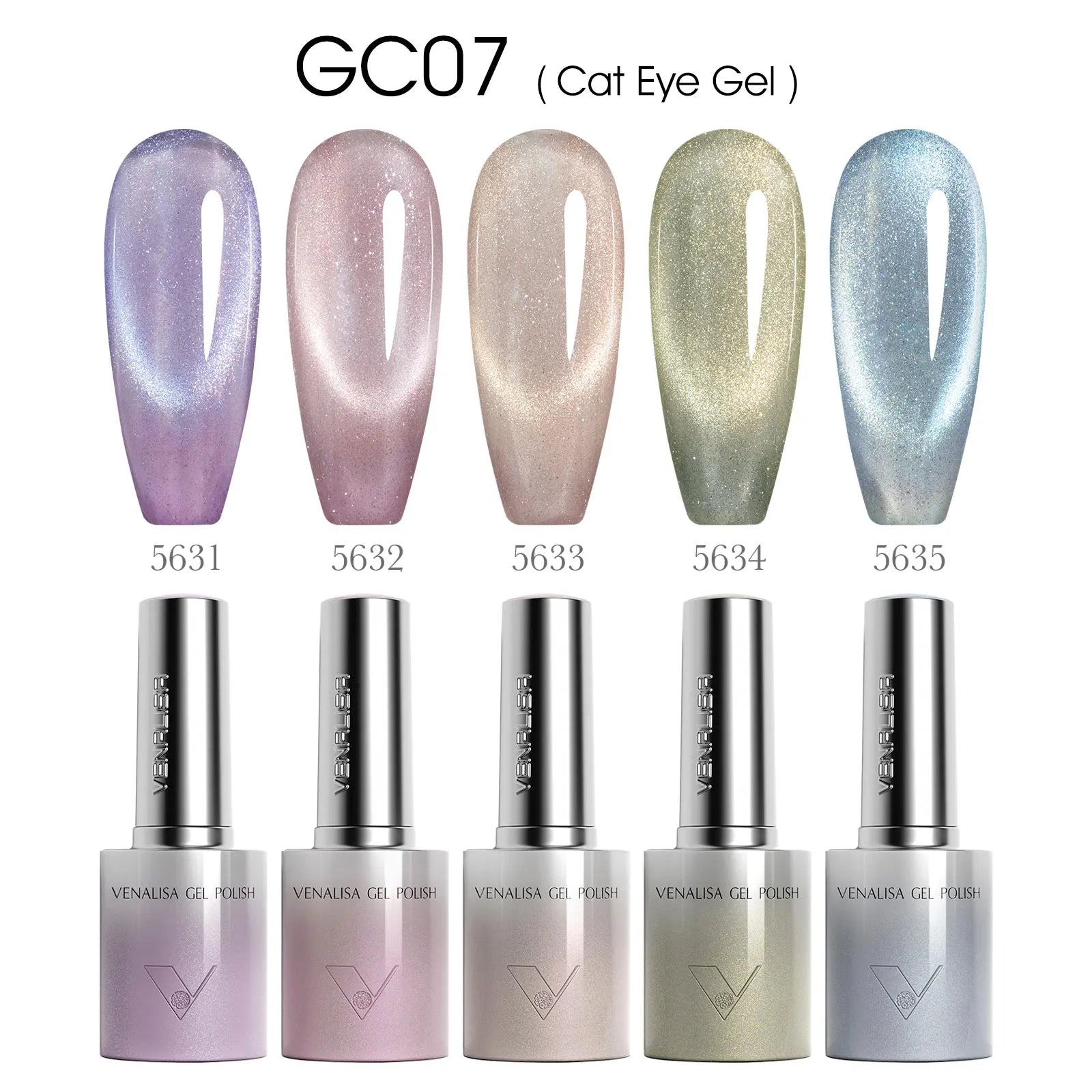 5pcs*10ml/kit VENALISA HEMA FREE TPO FREE Glitter Red Cat Eye Gel Nail Polish Ultra Diamond Gel UV LED Soak Off Nail Manicure