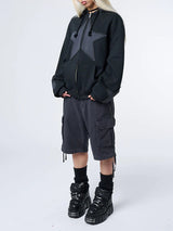 Women's Y2K Star Print Zip-Up Hoodie