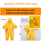 Kids Waterproof Dinosaur Raincoat – Hooded Jumpsuit