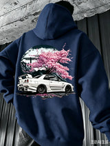 Men's JDM Car & Cherry Blossom Fleece Hoodie