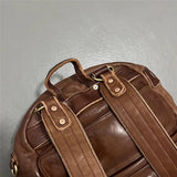 Vintage luxury genuine leather large capacity men's backpacks outdoor daily travel handmade soft real cowhide laptop schoolbags