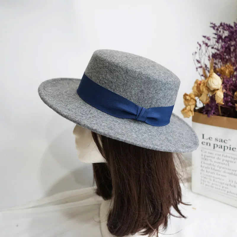 Wool Felt Fedora & Boater Hat – Wide Brim, Unisex