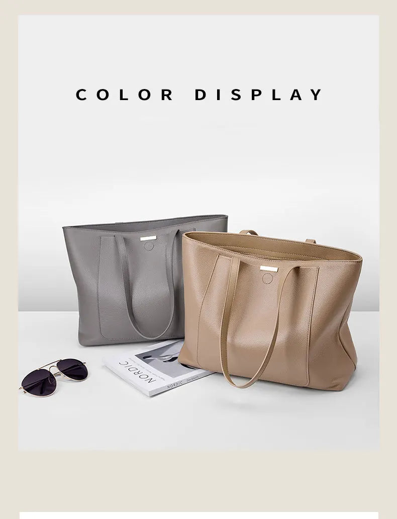 100% Genuine Leather Women's Bag Large Capacity Simple Fashion Cowhide Women Shoulder Bag Female Storage Handbag 2328