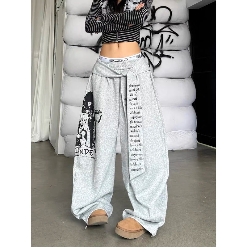 Y2K Gothic Letter Print Sweatpants