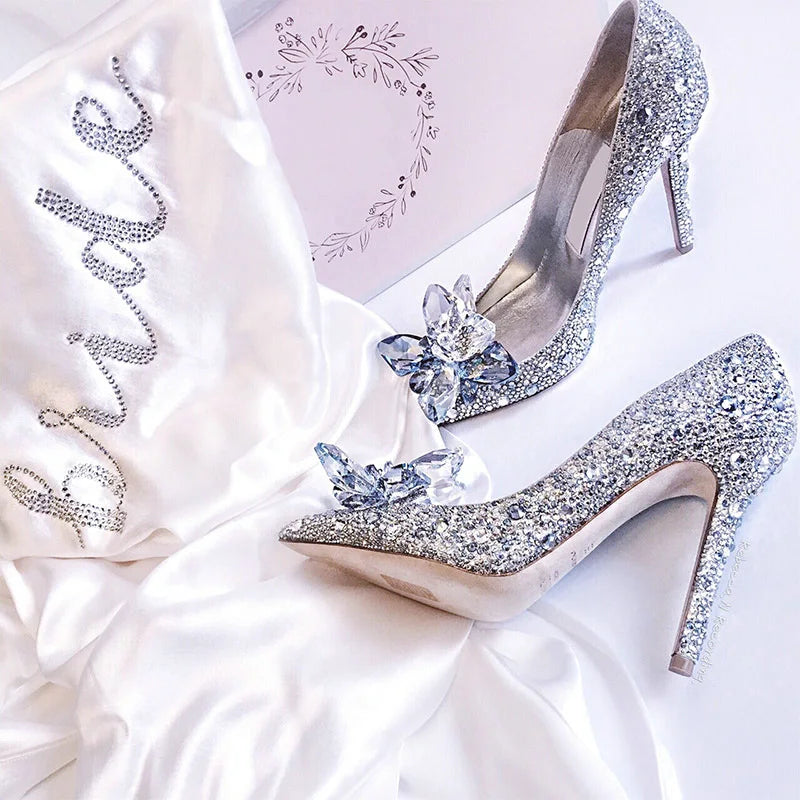Women's Rhinestone Pointed-Toe Wedding Pumps