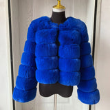 Elegant Winter Faux Fox Fur Crop Jacket
