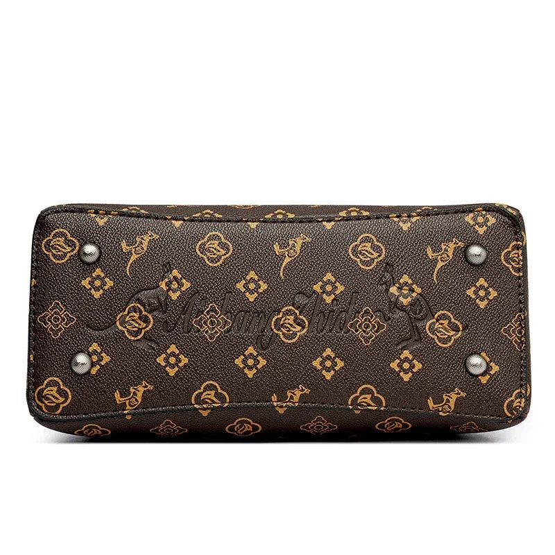 Luxury Handbag Fashion Print Large Capacity Soft Leather Women Shoulder Crossbody Bag Leisure Designer Ladies Purses and Handbag