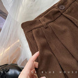 Women's High-Waist Corduroy Wide-Leg Pants